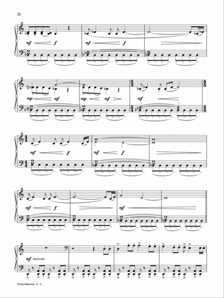 Thrice Welcome (from The Hobbit: The Desolation of Smaug) Piano Solo scores gallery preview page 3