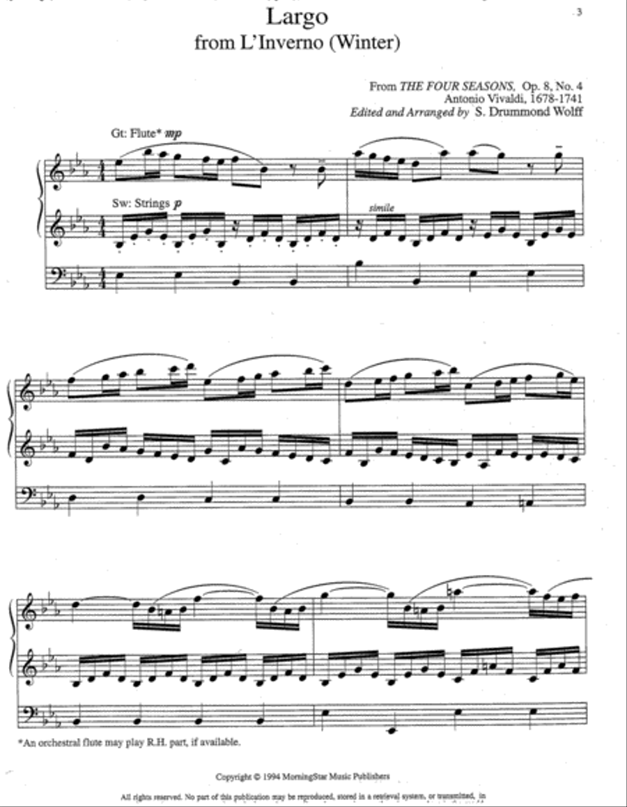 Music from The Four Seasons, Set 2 - Winter/Spring Organ scores gallery preview page 2