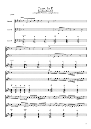 Canon In D (Trio Guitar Score)