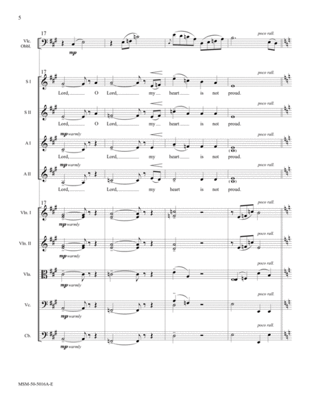 Lord, My Heart Is Not Proud (Downloadable Full Score)