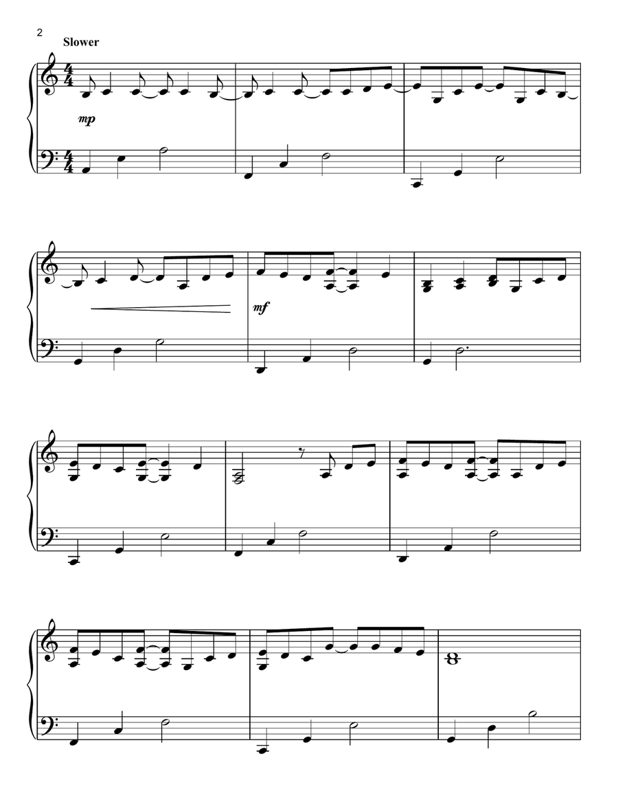 A Beautiful Distraction Easy Piano scores gallery preview page 2