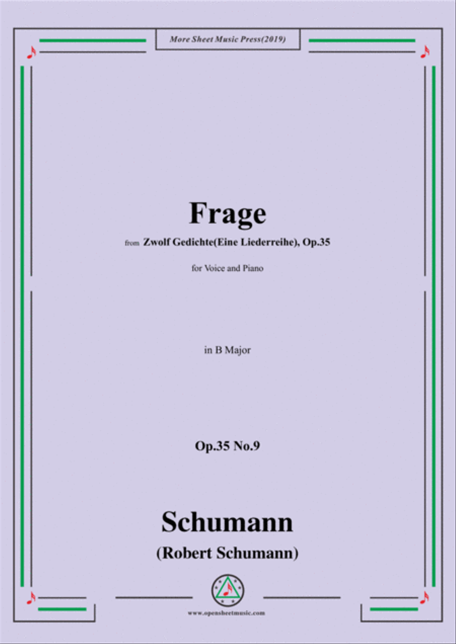 Schumann-Frage,Op.35 No.9 in B Major,for Voice&Piano image number null