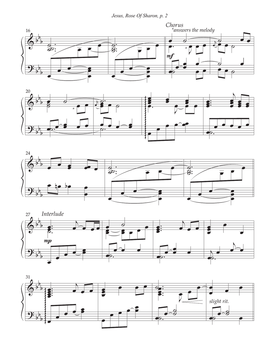 Jesus, Rose Of Sharon Piano Solo scores gallery preview page 3