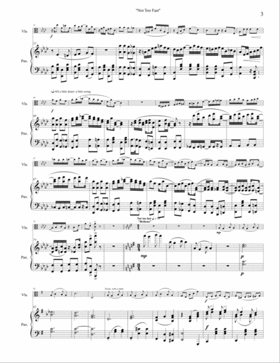 Not Too Fast - A Ragtime Medley Viola scores gallery preview page 3