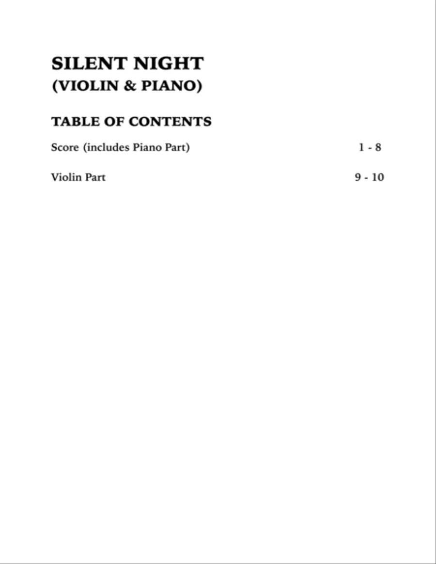 Silent Night (in G major): Violin and Piano Violin Solo scores gallery preview page 4
