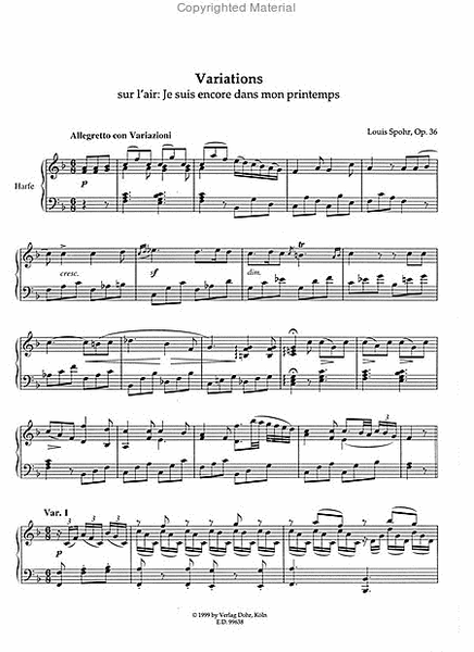 Variationen für Harfe solo F-Dur op. 36 "Je suis encore dans mon printemps" (1807)
