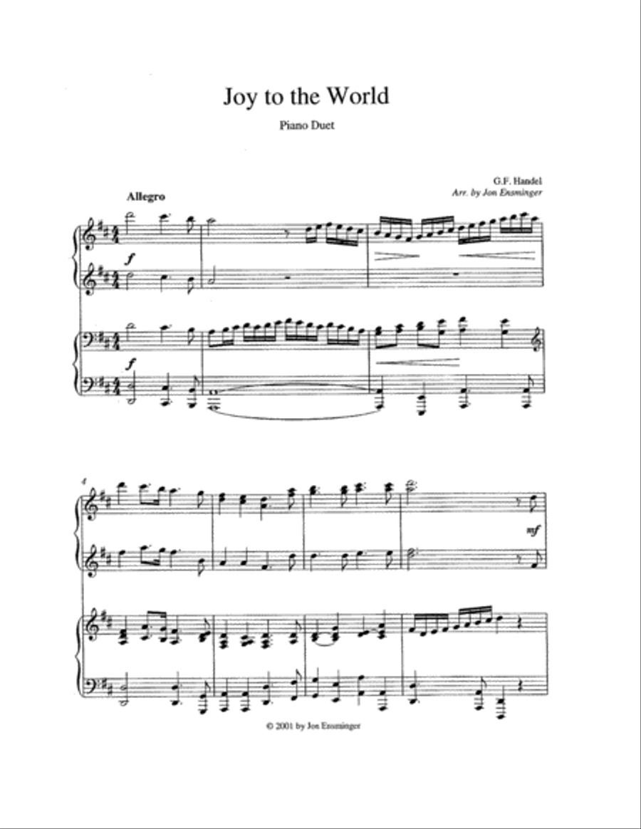 Joy to the World Piano scores gallery preview page 1