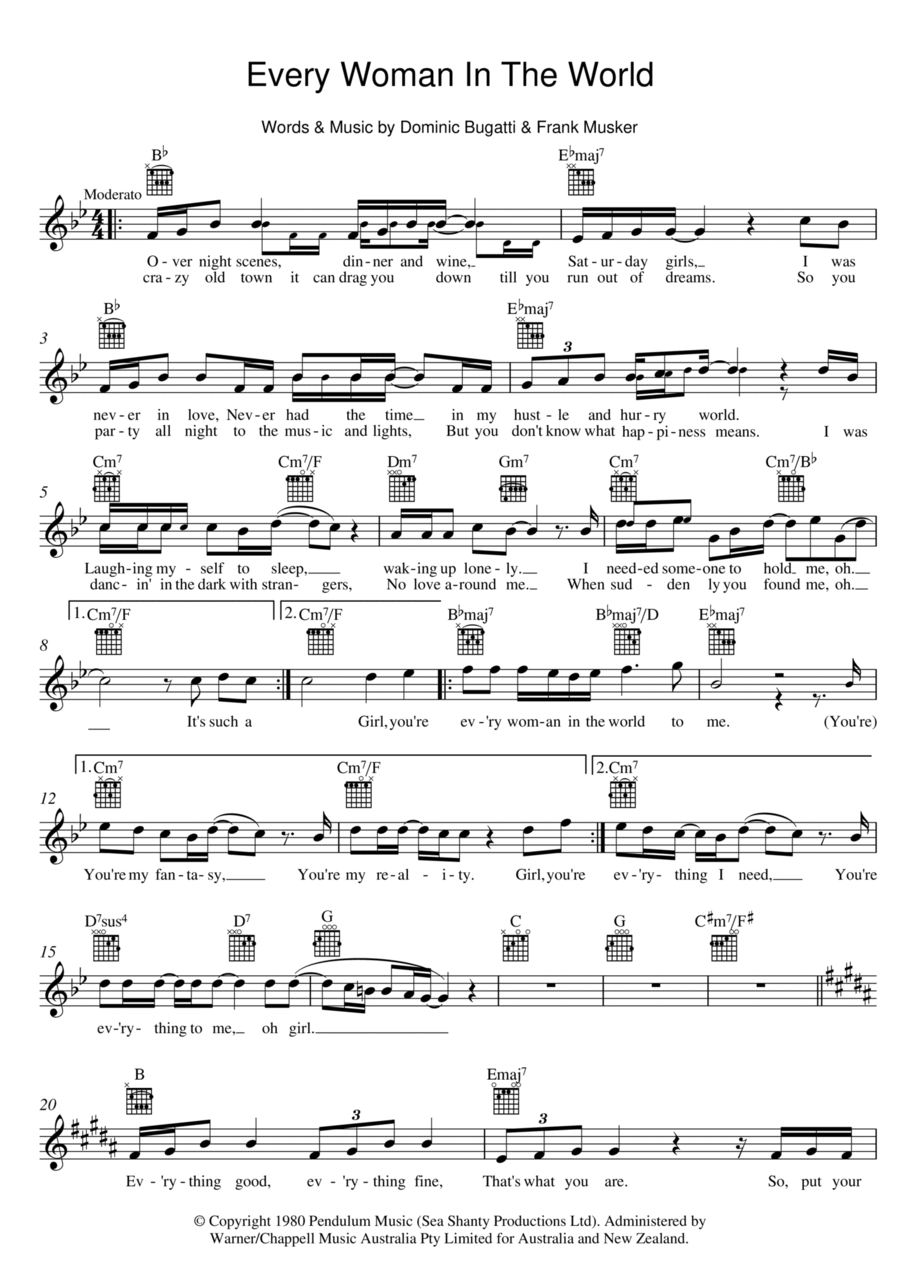 Every Woman In The World Every Woman In The World Piano scores gallery preview page 1