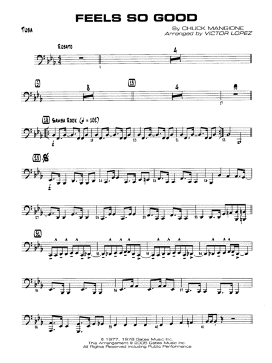 Feels So Good: Tuba Jazz Ensemble scores gallery preview page 1