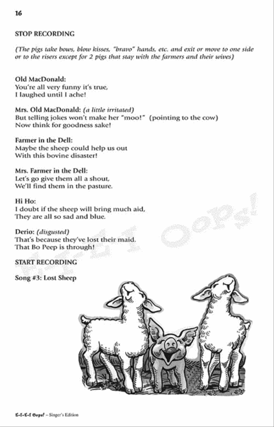 E-I-E-I Oops! (Musical) Choir scores gallery preview page 4