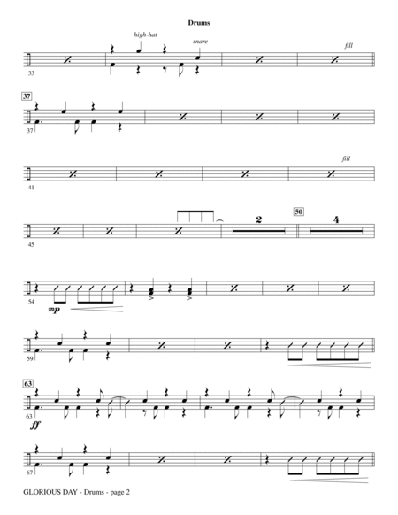 Glorious Day (Living He Loved Me) (arr. Mary McDonald) - Drums