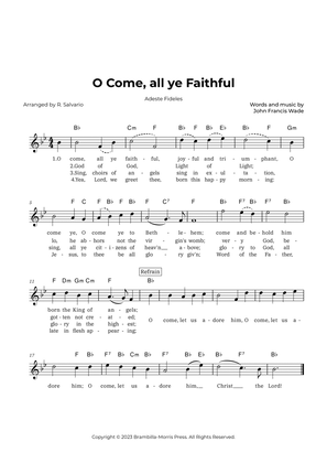 O Come, all ye Faithful - Adeste Fideles (Key of B-Flat Major)
