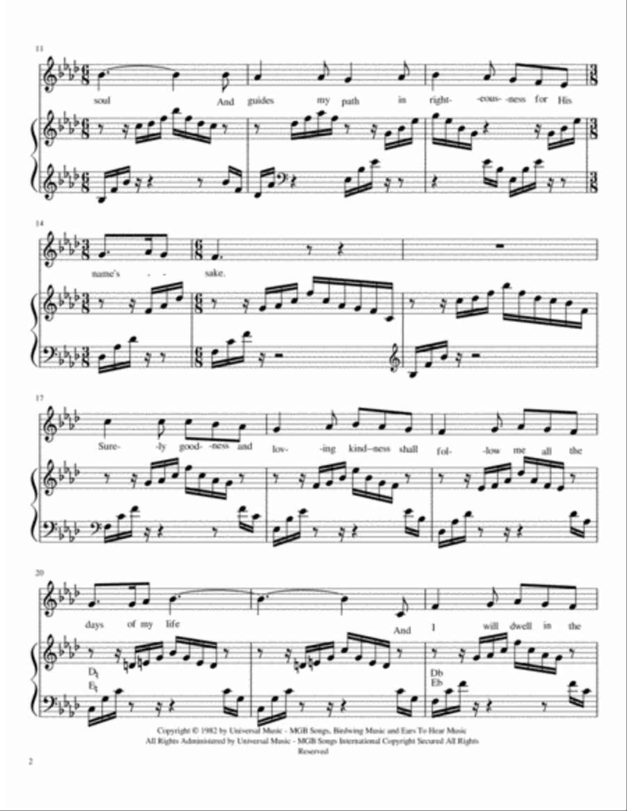 The Lord Is My Shepherd Harp scores gallery preview page 2