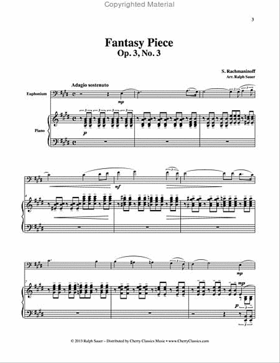 Fantasy Piece Op. 3 No. 3 for Euphonium & Piano Euphonium scores gallery preview page 3