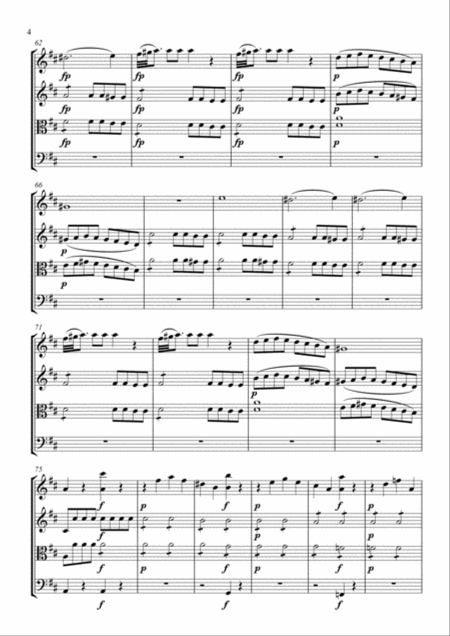 The Marriage of Figaro (overture) String Quartet scores gallery preview page 5