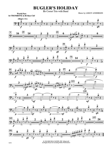 Bugler's Holiday (with Cornet Trio): WP 1st B-flat Trombone B.C.