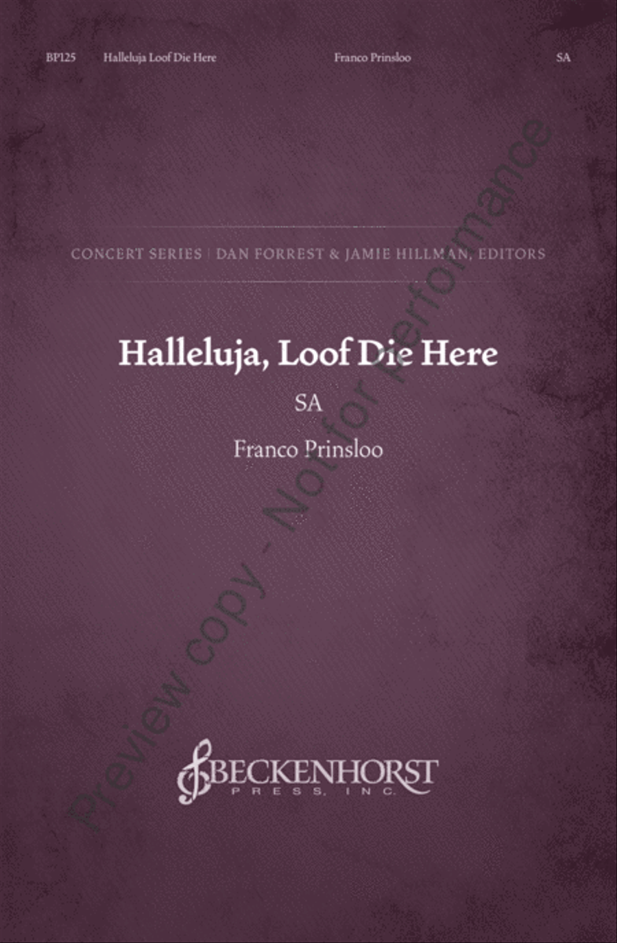 Halleluja, Loof Die Here - SA SA scores gallery preview page 2