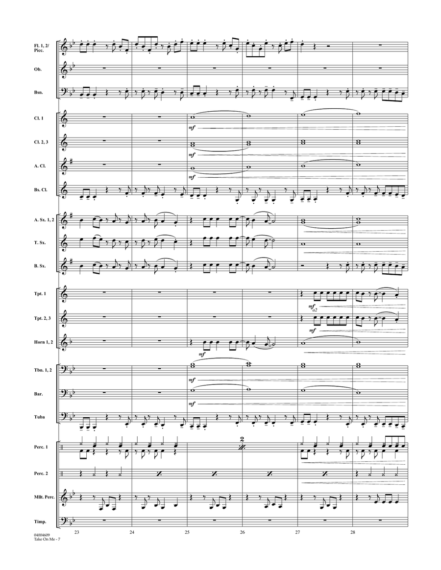 Take on Me - Conductor Score (Full Score) Concert Band scores gallery preview page 6