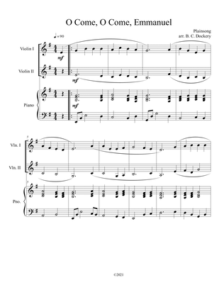 Book cover for O Come, O Come, Emmanuel (Violin Duet with Piano Accompaniment)