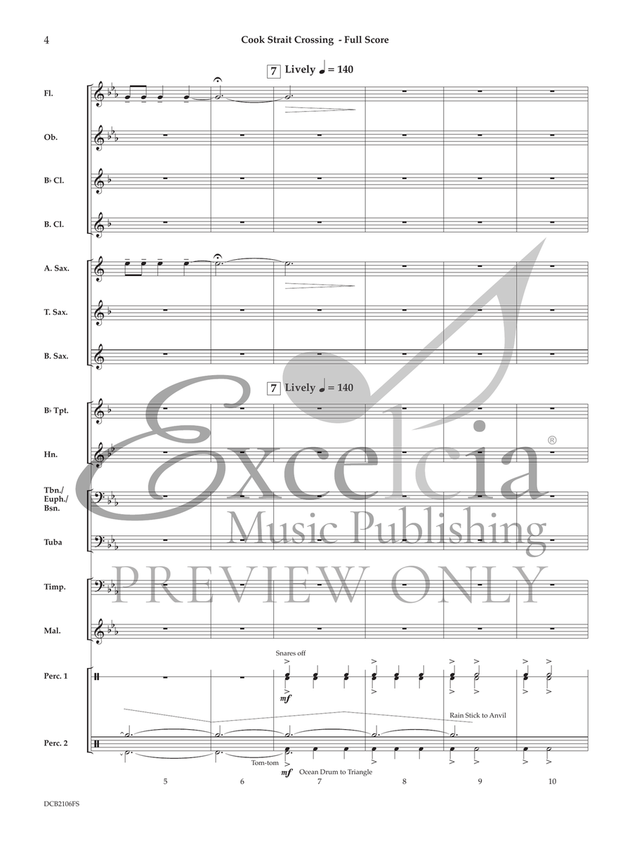 Cook Strait Crossing (Score) Concert Band scores gallery preview page 5