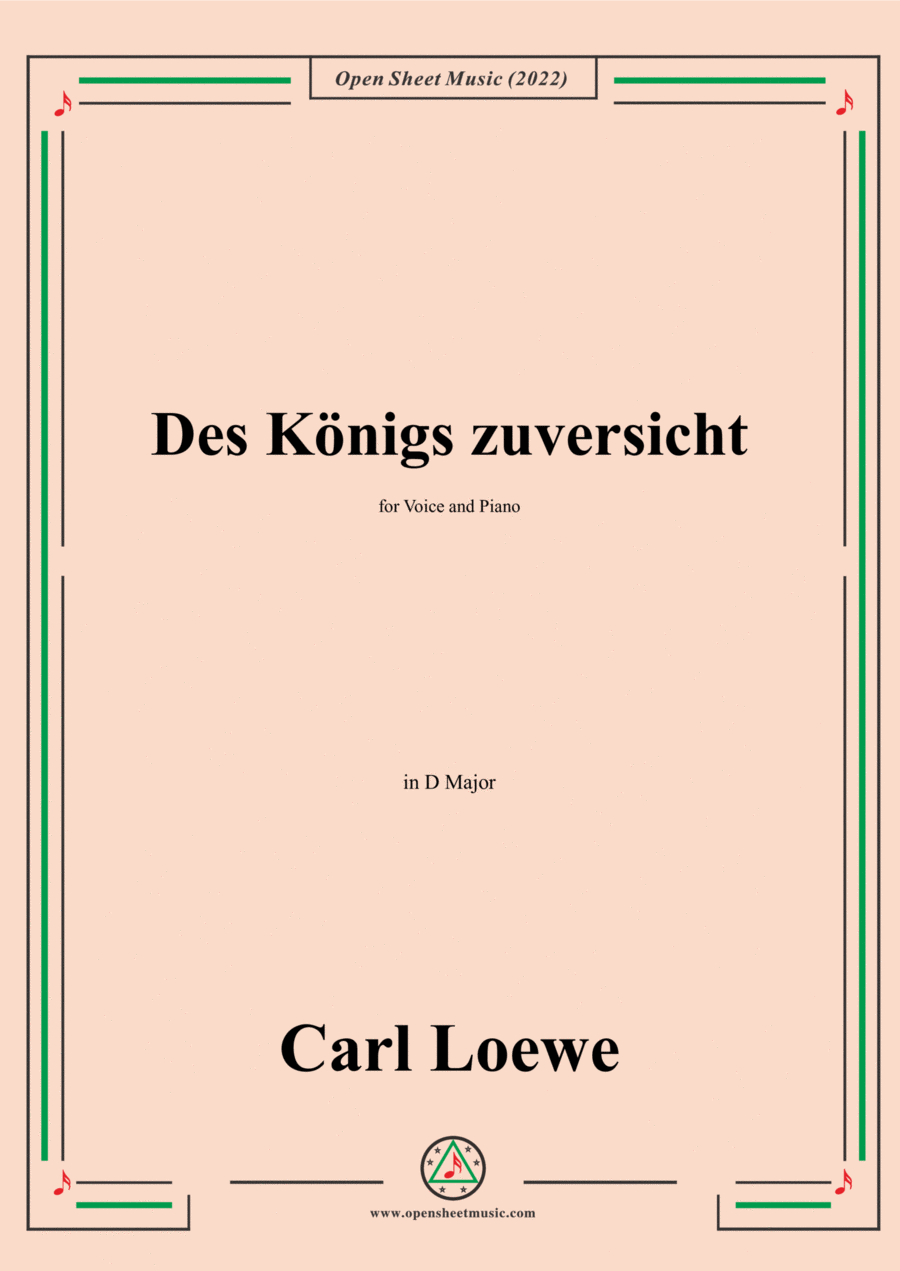 Loewe-Des Konigs zuversicht,in D Major,for Voice and Piano Voice Solo scores gallery preview page 1