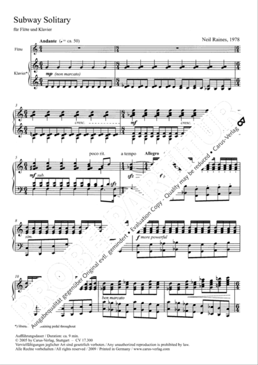 Subway Solitary Flute Solo scores gallery preview page 4