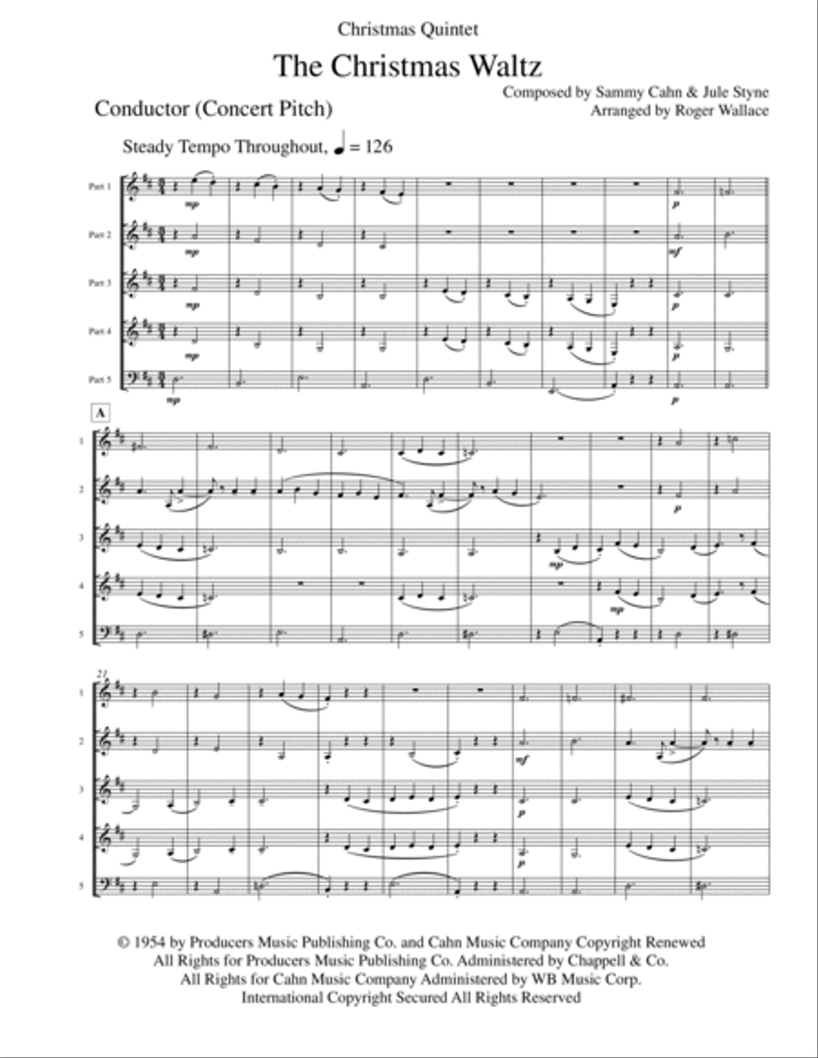 The Christmas Waltz Clarinet Quintet scores gallery preview page 2