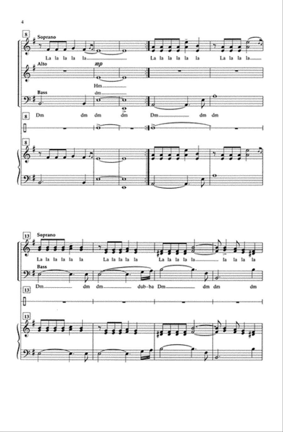 Tango to Evora (SATB) 4-Part scores gallery preview page 3