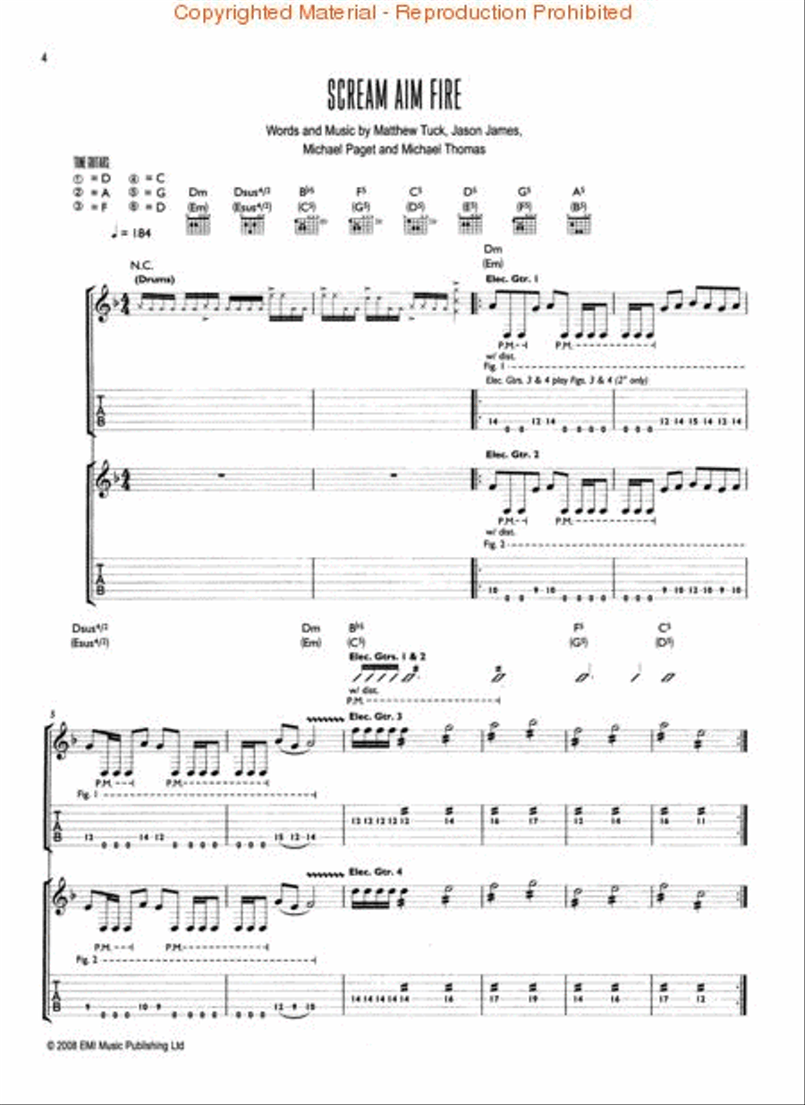 Bullet for My Valentine – Scream Aim Fire Electric Guitar scores gallery preview page 2