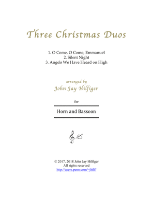 Book cover for Three Christmas Duos for Horn and Bassoon