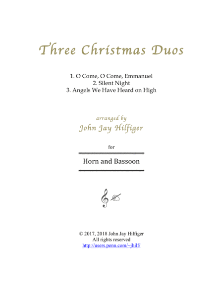Three Christmas Duos for Horn and Bassoon image number null
