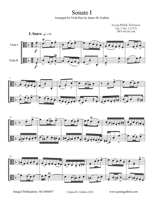 Telemann: Six Sonatas Op. 2 Complete for Viola Duo