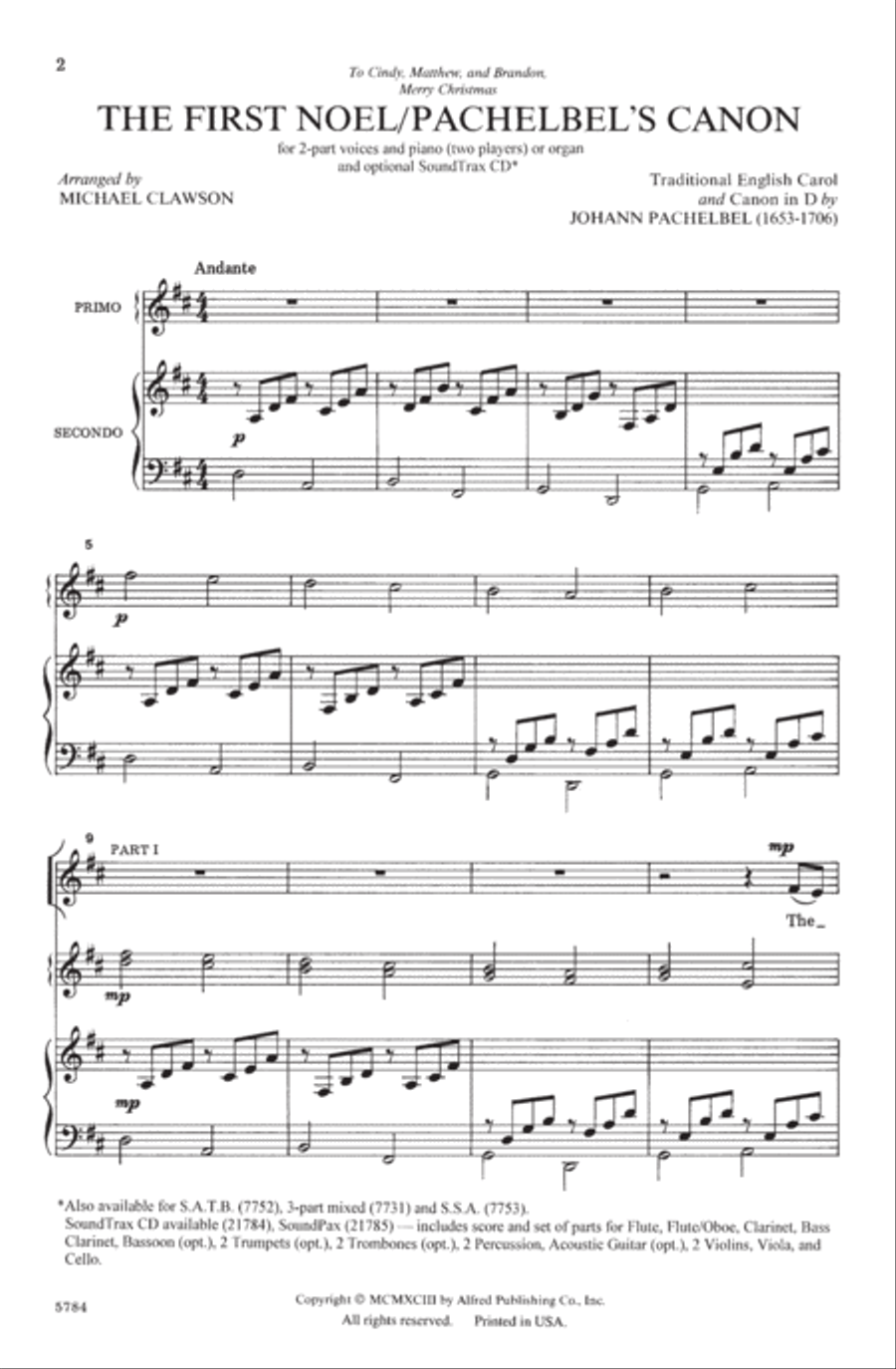 The First Noel / Pachelbel's Canon 2-Part scores gallery preview page 2