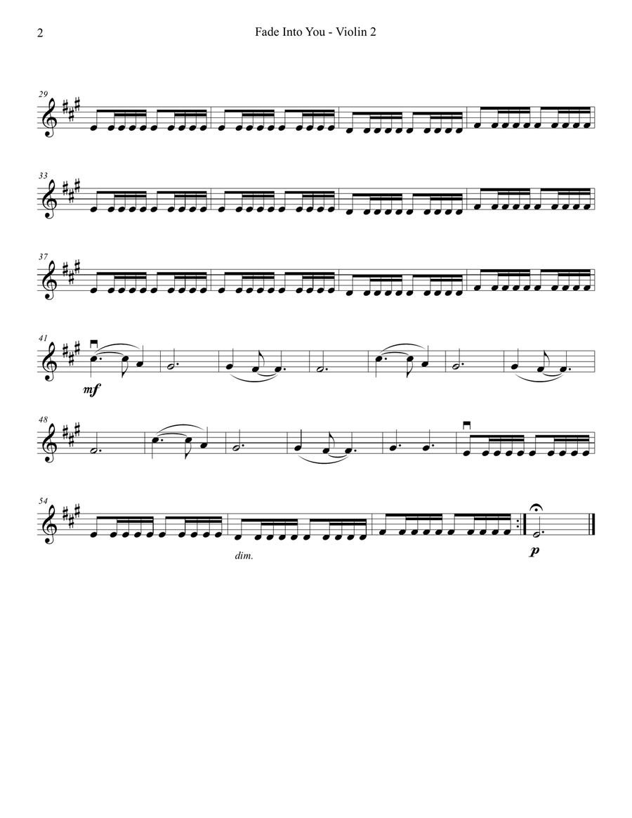 Fade Into You String Quartet scores gallery preview page 3