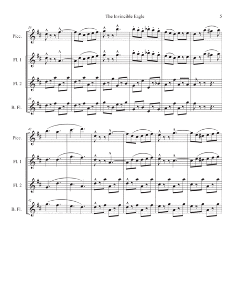 The Invincible Eagle for flute quartet Flute Quartet scores gallery preview page 5