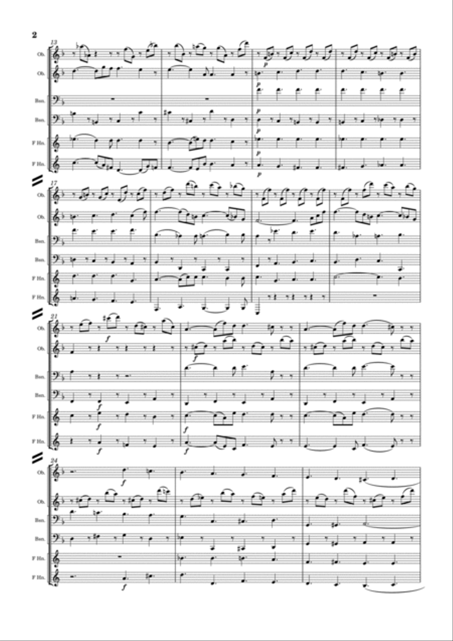 Lacrimosa (from Requiem in D minor, K. 626) for Wind Sextet Woodwind Ensemble scores gallery preview page 3