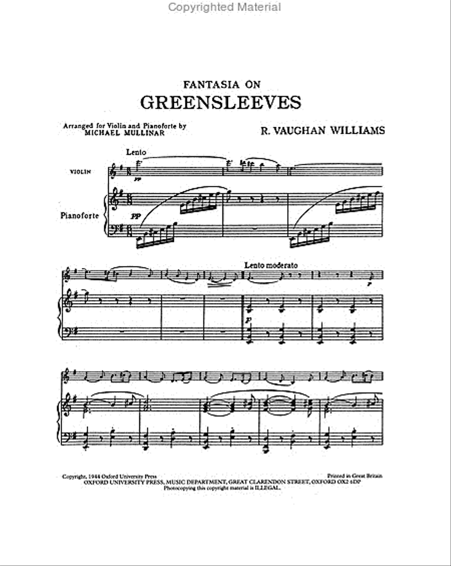 Fantasia on Greensleeves Fantasia on Greensleeves Violin Solo scores gallery preview page 2