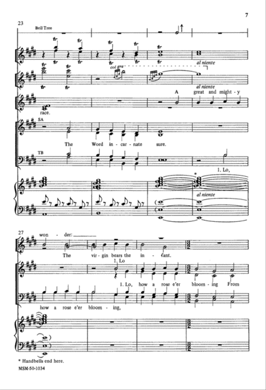 Lo, How a Rose E'er Blooming 4-Part scores gallery preview page 5