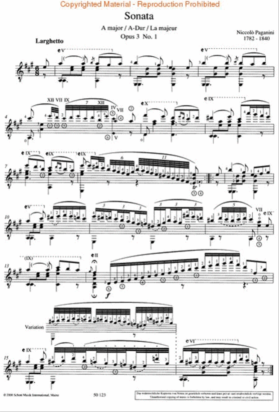 2 Sonatas, Op. 3, Nos. 1 and 6 Acoustic Guitar scores gallery preview page 2