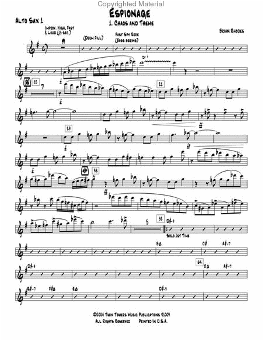 Espionage 1 Jazz Ensemble scores gallery preview page 22