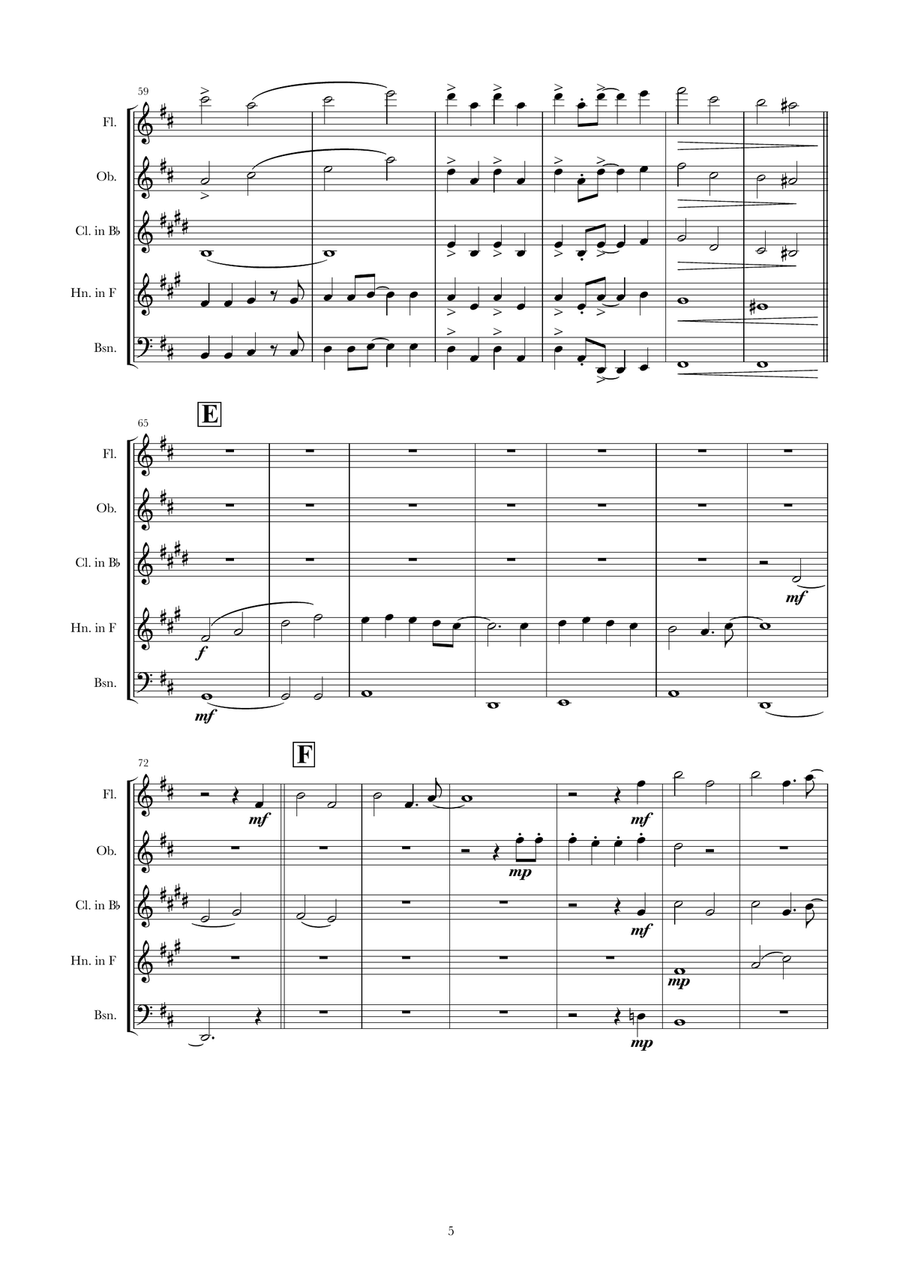 Another Day Of Sun Woodwind Quintet scores gallery preview page 5