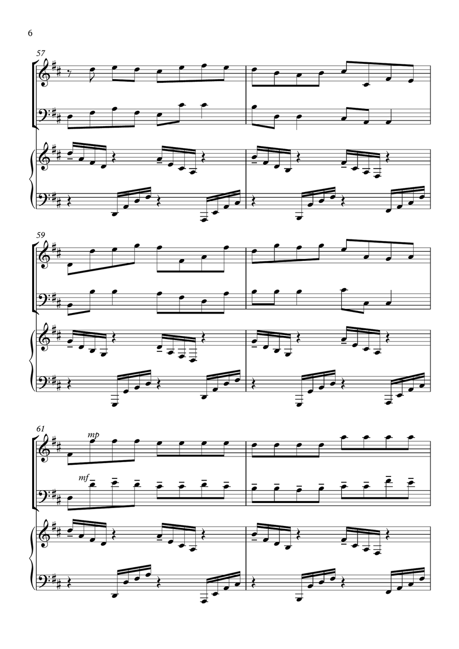 Canon in D ( trio for piano/ violin/ cello) Piano Trio scores gallery preview page 6