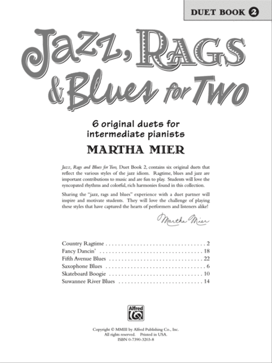 Jazz, Rags & Blues for Two, Book 2 Small Ensemble scores gallery preview page 2