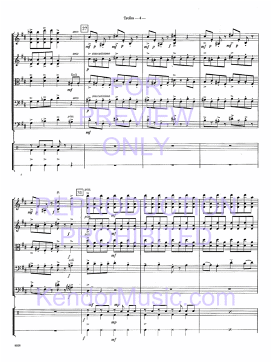 Troika (from Lt. Kije) String Orchestra scores gallery preview page 7