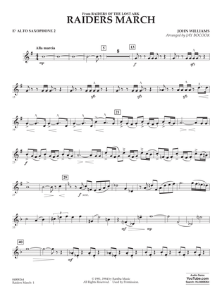 Book cover for Raiders March (from Raiders Of The Lost Ark) (arr. Jay Bocook) - Eb Alto Saxophone 2