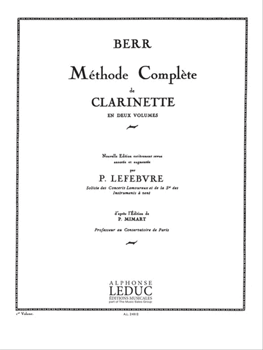 Methode Vol.1 (clarinet Solo)
