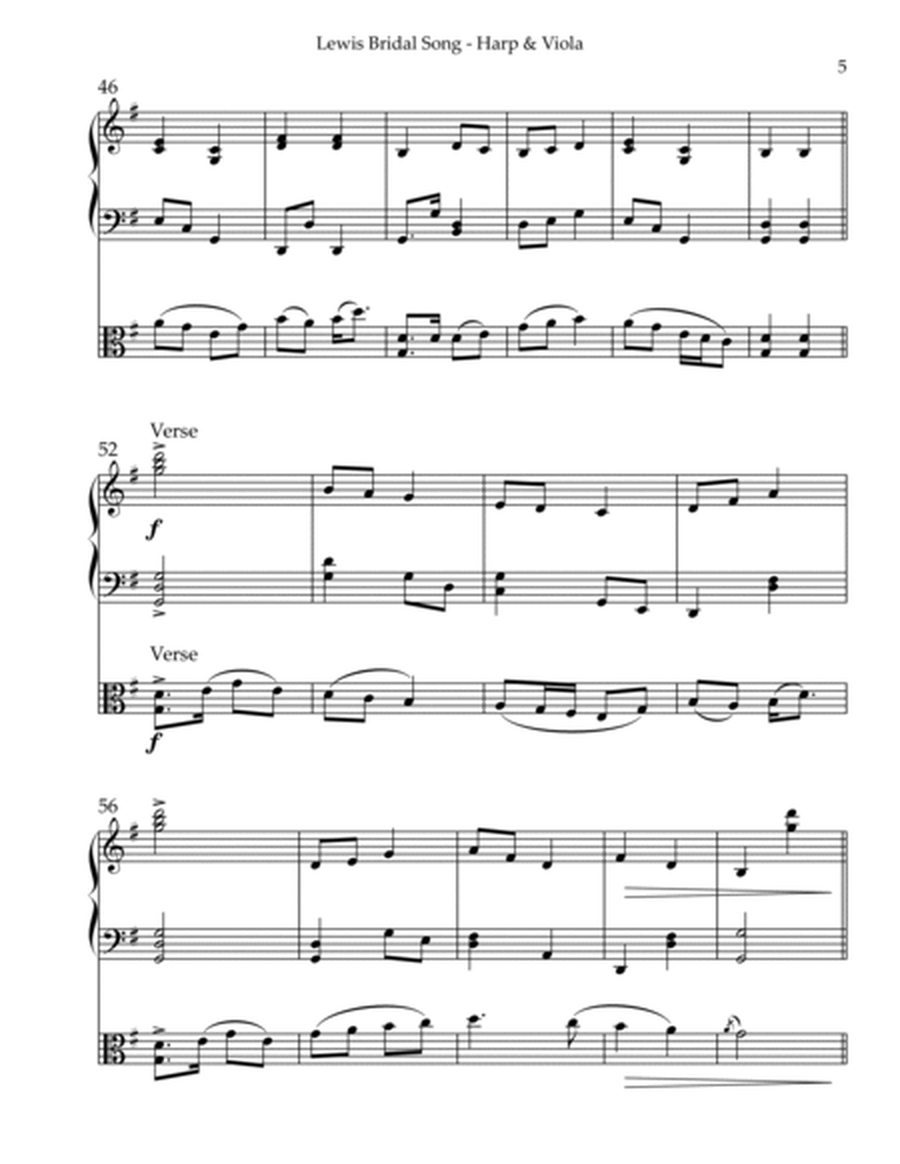Lewis Bridal Song/Mairi’s Wedding, Duet for Viola & Harp image number null