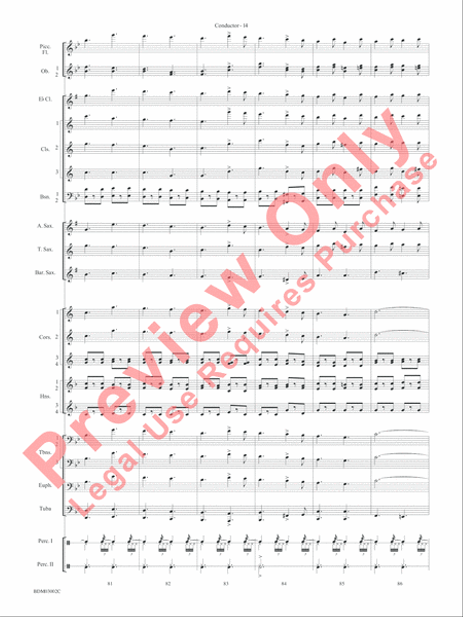 Sabre and Spurs (March of the American Cavalry) Concert Band scores gallery preview page 17