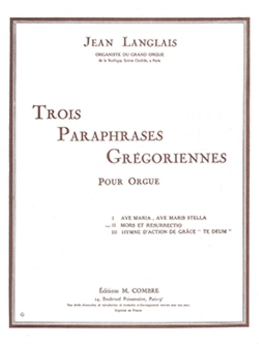 Paraphrase gregorienne No. 2: Mors et resurrectio Organ scores gallery preview page 1