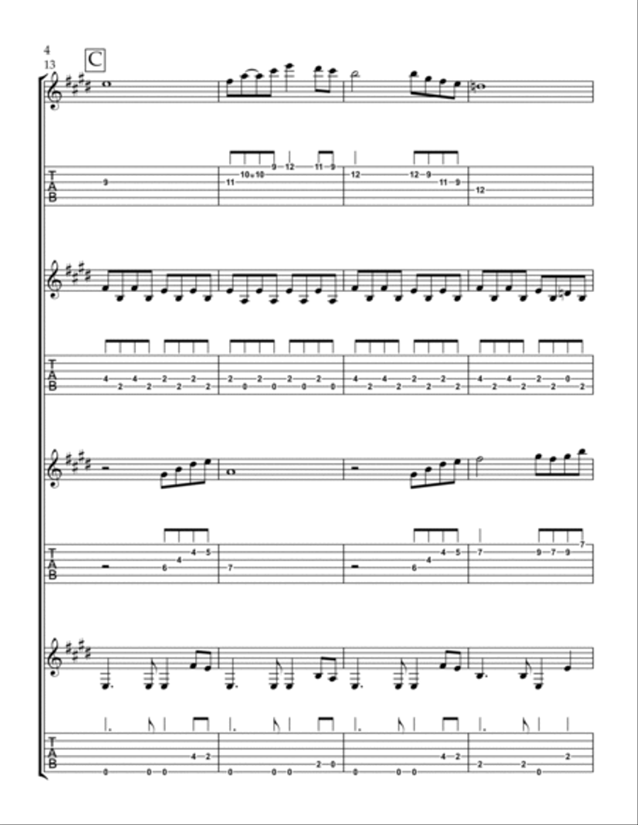 Beauty And The Beast Guitar scores gallery preview page 4